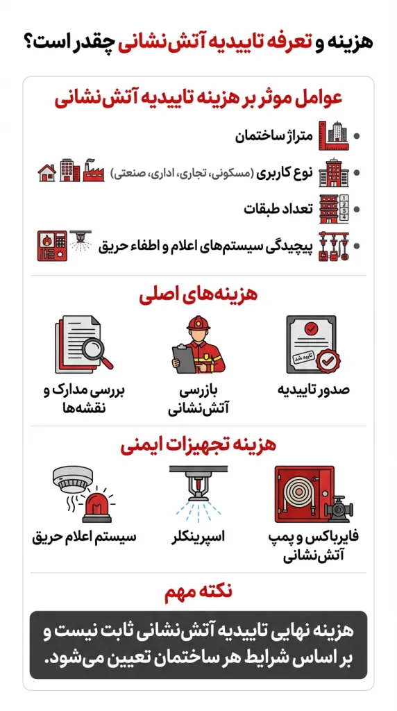 تاییدیه آتش نشانی چیست؟ مراحل، هزینه و مدارک لازم 2 هزینه و تعرفه تاییدیه آتش نشانی چقدر است؟